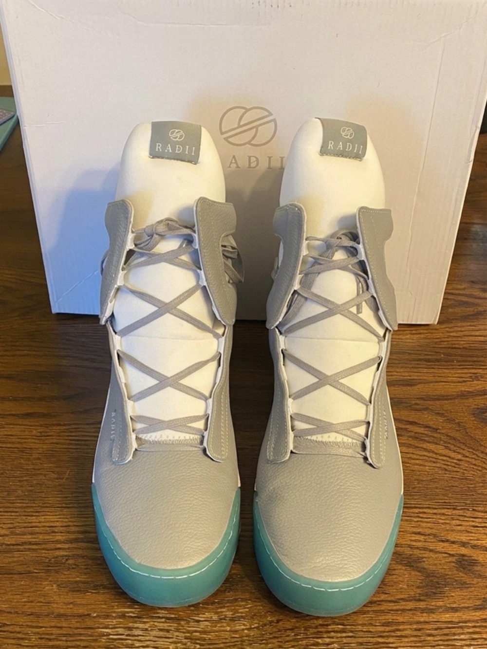 Radii Prism Dolphin Ice High Top Sneakers Leather Straps Buckle Mens 10.5